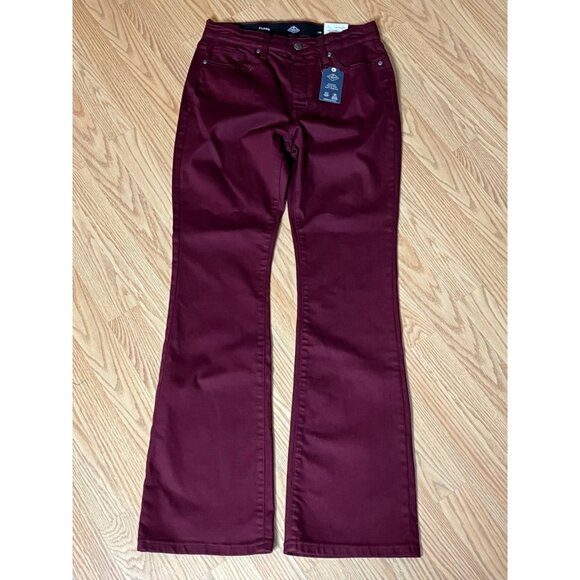 St. Johns Bay‎ Womens Flare Burgundy Jeans Size 10 - Picture 1 of 5